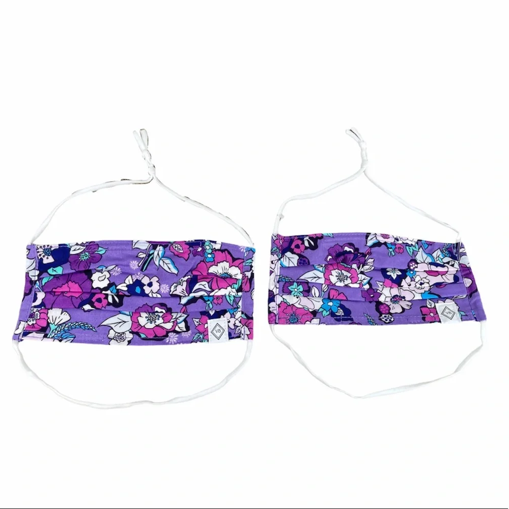 Vera Bradley 2 Enchanted Garden Pleated Face Mask